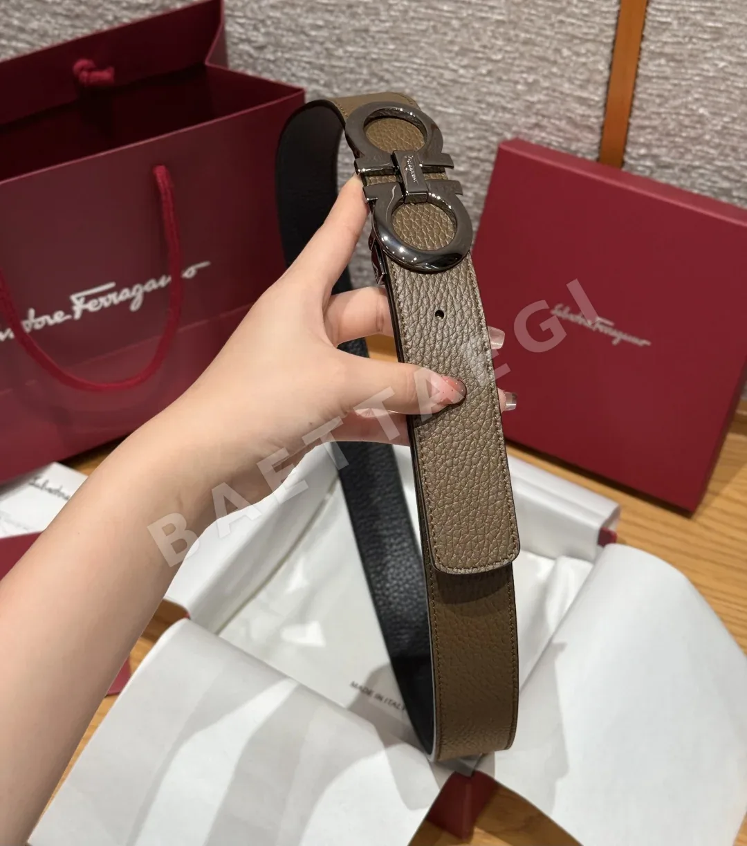 페레가모 간치니 리버서블 가죽 벨트 상세 이미지 3