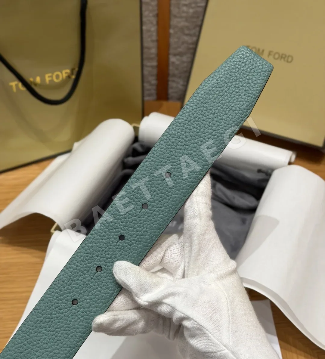 톰포드 그레인 송아지가죽 TF T 버클 벨트 38mm 상세 이미지 3