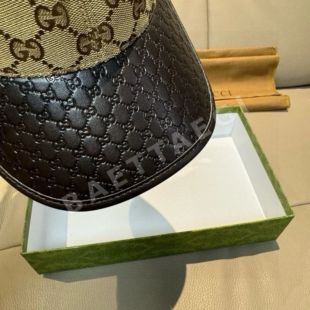 구찌 더블 G 로고 가죽 트리밍 베이스볼 캡 상세 이미지 6