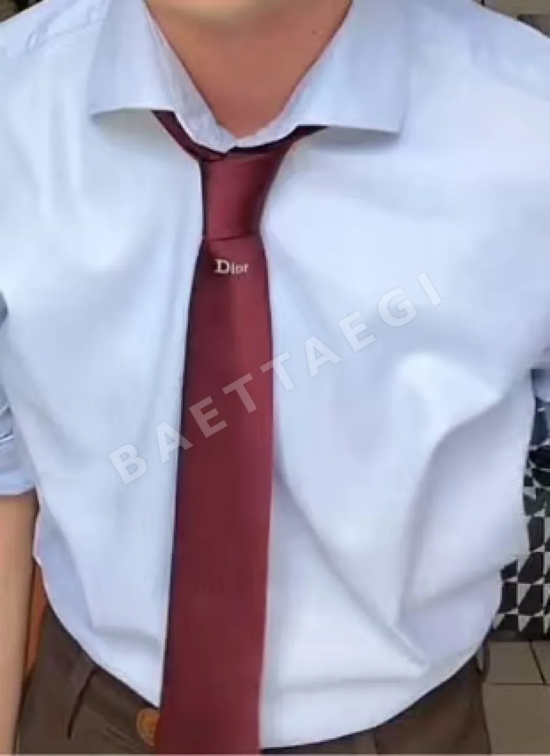 디올 로고 자카드 넥타이 89937