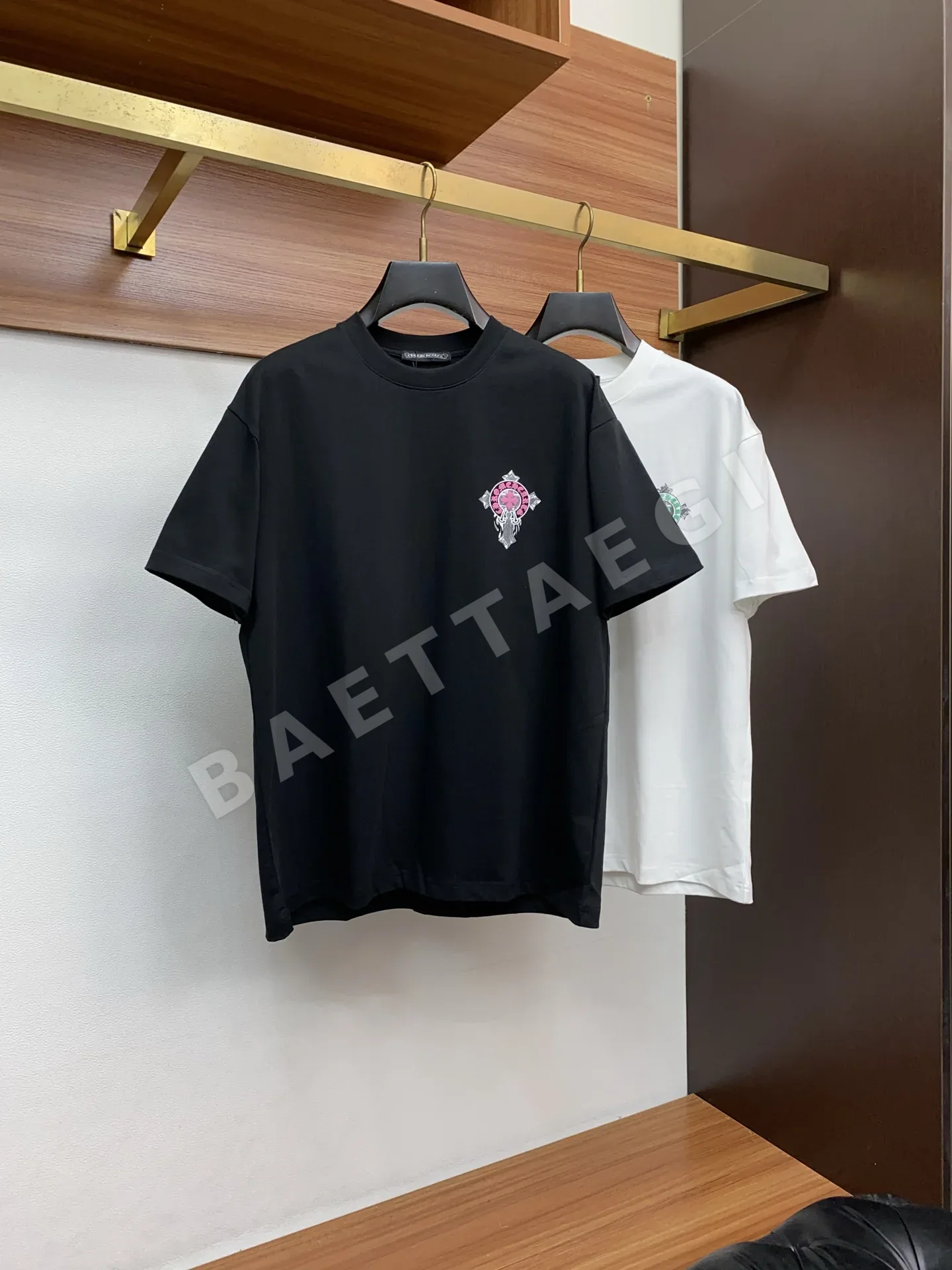 크롬하츠 자수 코튼 라운드넥 반팔 티셔츠 남성 상세 이미지 8