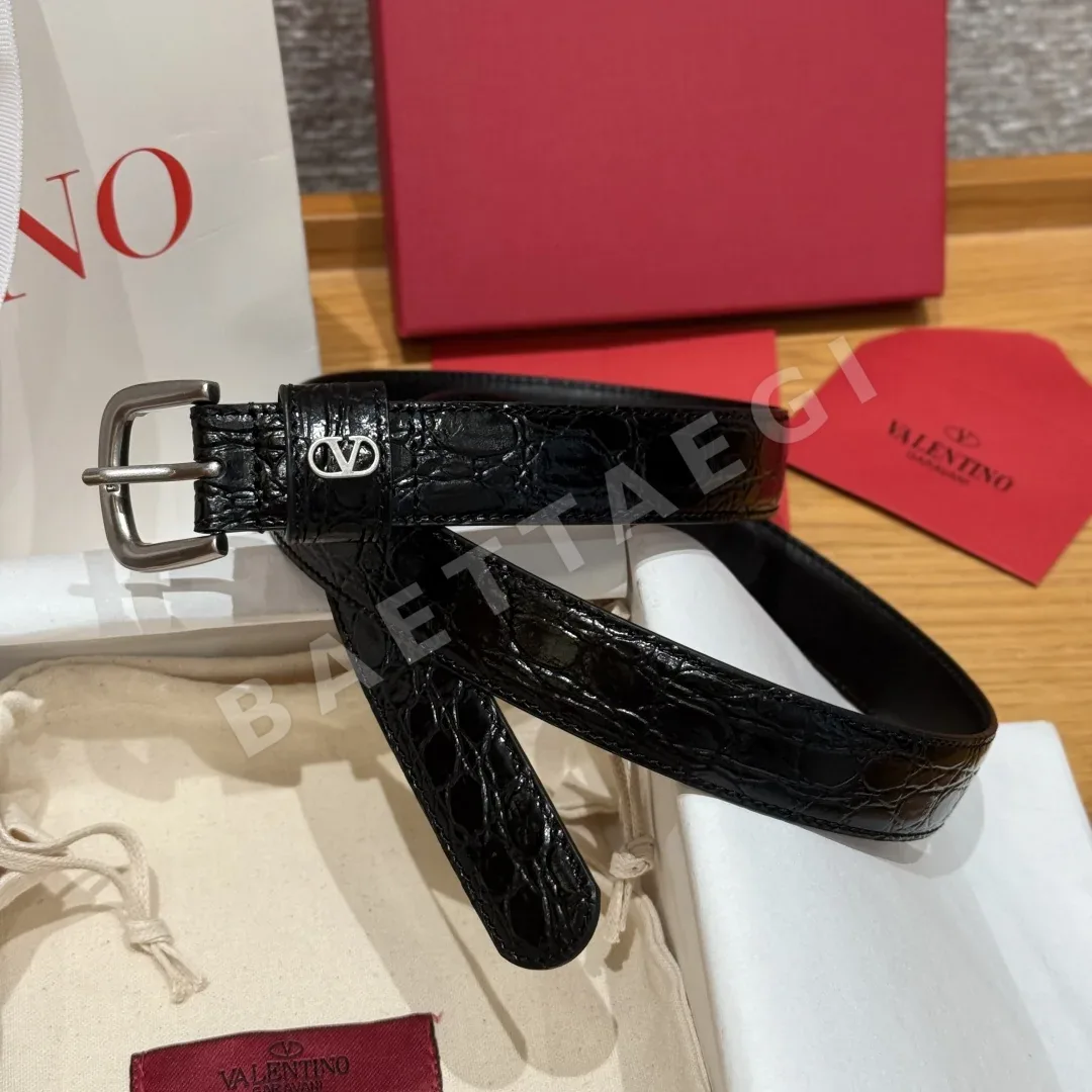 발렌티노 핀 버클 소가죽 벨트 상세 이미지 2