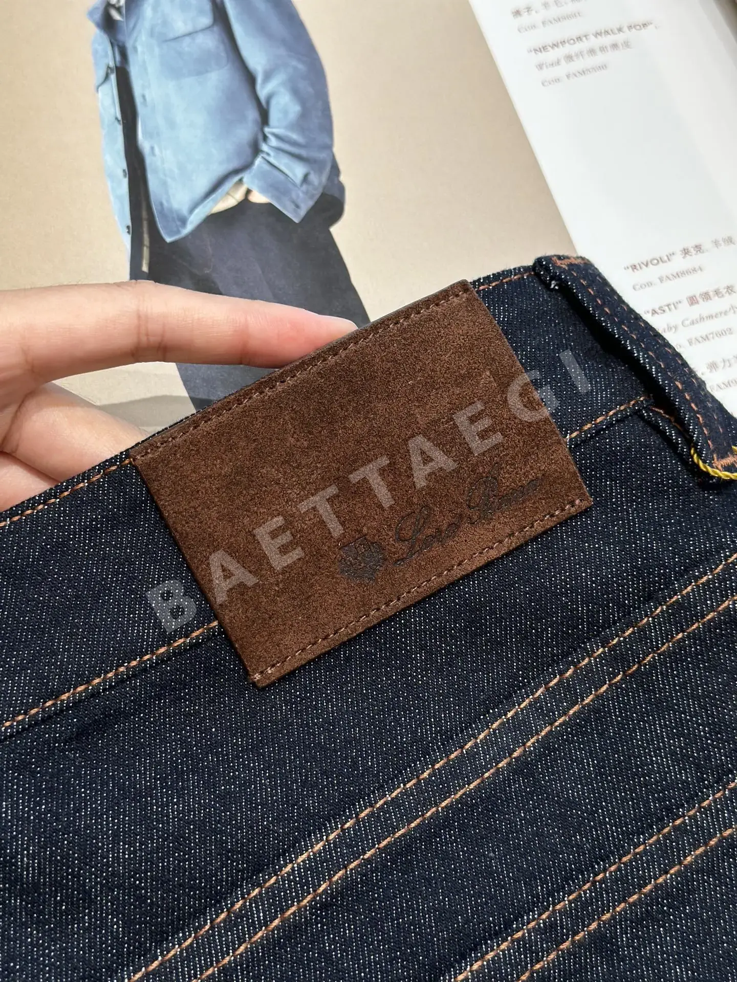 로로피아나 남성 소프트 데님 5 포켓 바지 상세 이미지 7