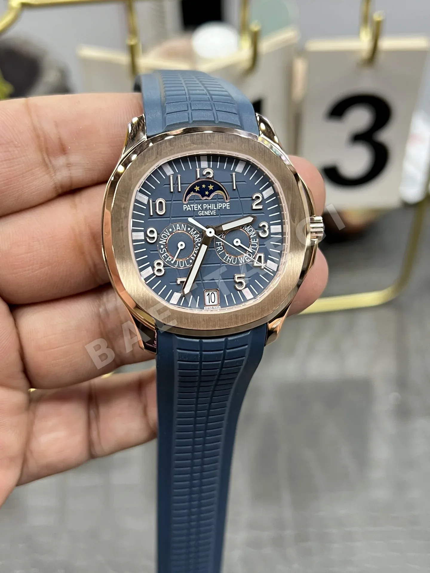 파텍필립 아쿠아넛 5261 R 다이아 자동 블루 다이얼 로즈골드 3K 공장 레플리카 43970 Patek Philippe 상세 이미지 4