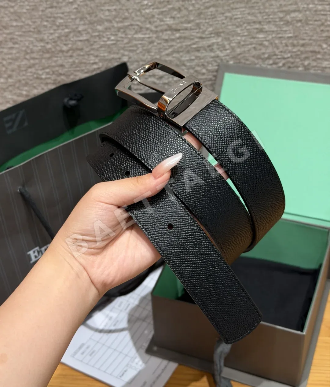 제냐 리버시블 가죽 남성 벨트 35MM 상세 이미지 3