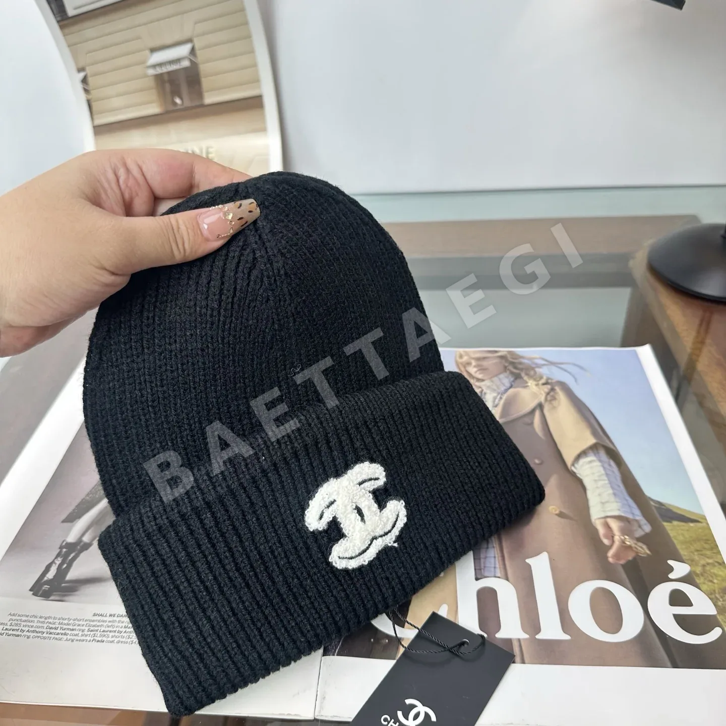샤넬 니트 비니 모자 상세 이미지 4