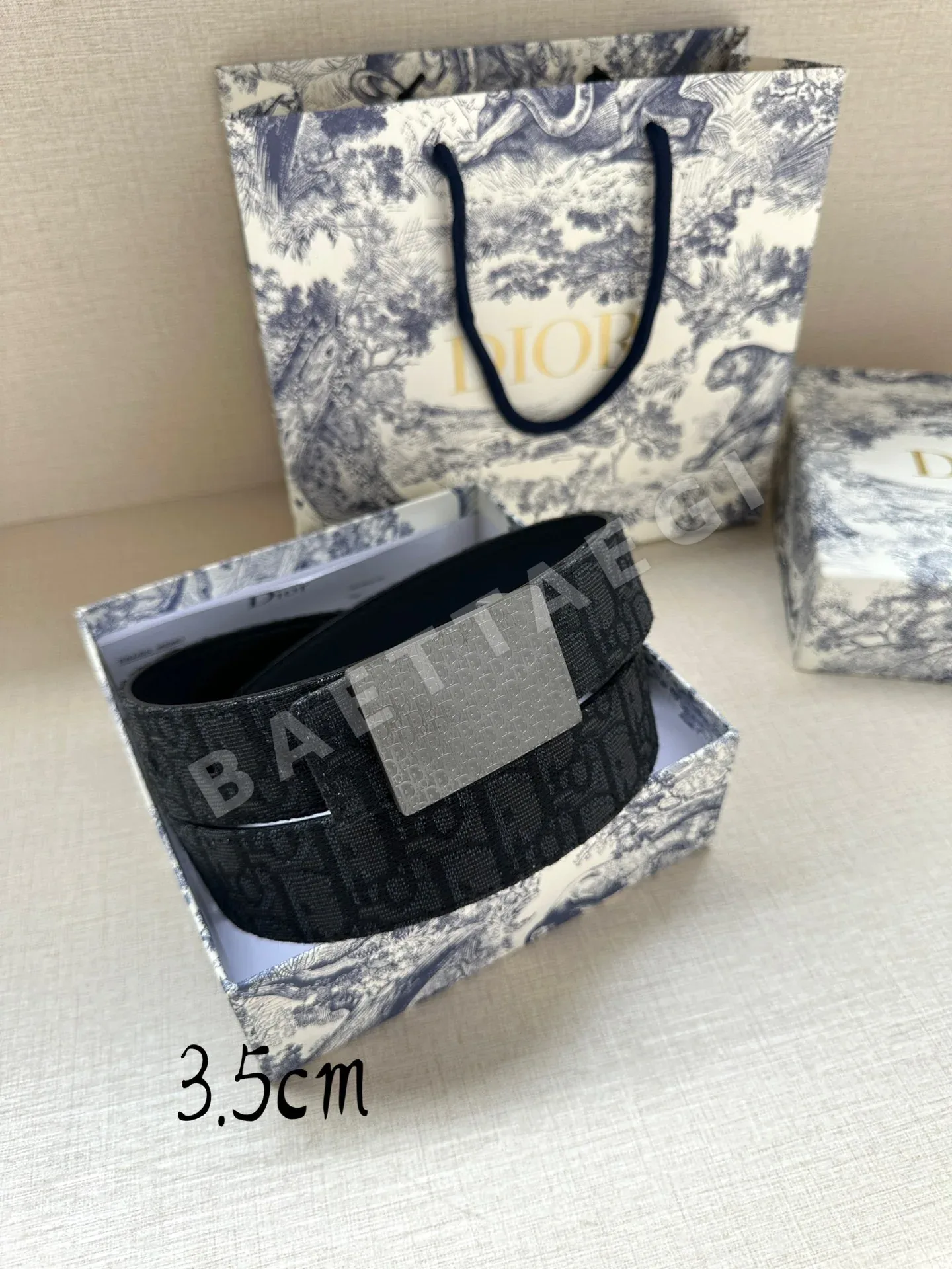 디올 리버시블 캔버스 그레인 카프스킨 벨트 상세 이미지 5