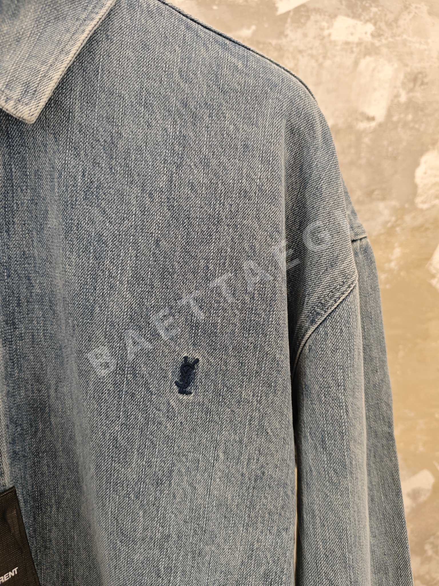 생로랑 YSL 자수 데님 재킷 긴팔 상세 이미지 4