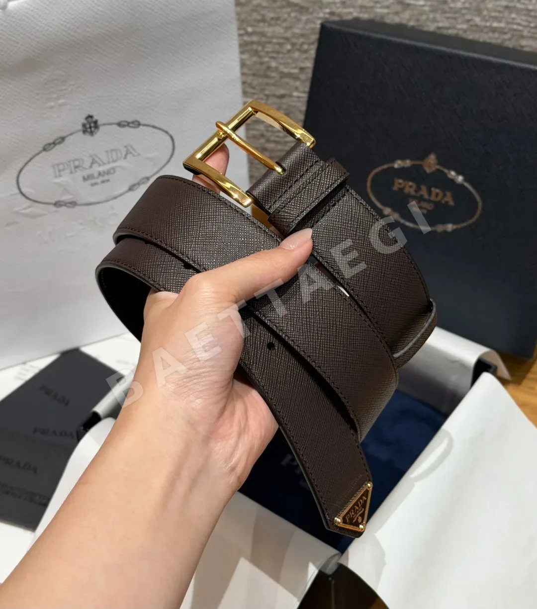 프라다 사피아노 가죽 33mm 남성 벨트 상세 이미지 2