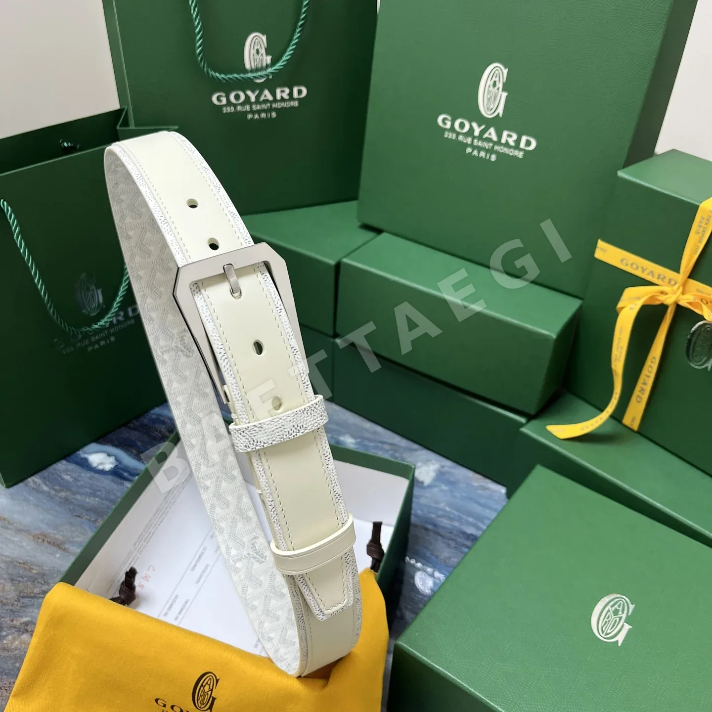 고야드 도그투스 코팅 캔버스 가죽 벨트 57129