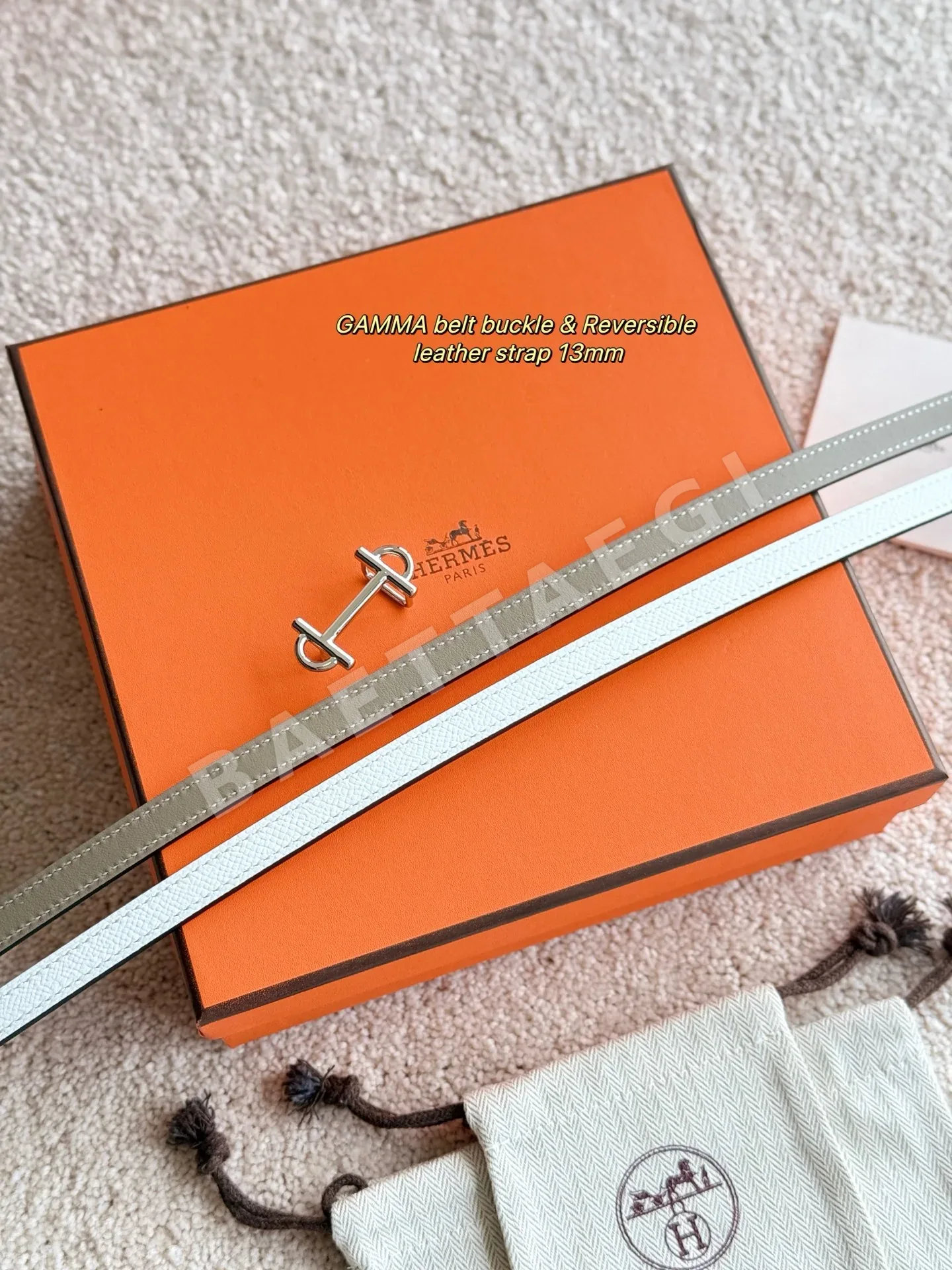 에르메스 감마 앰블럼 앨송 가죽 여성 벨트 상세 이미지 4