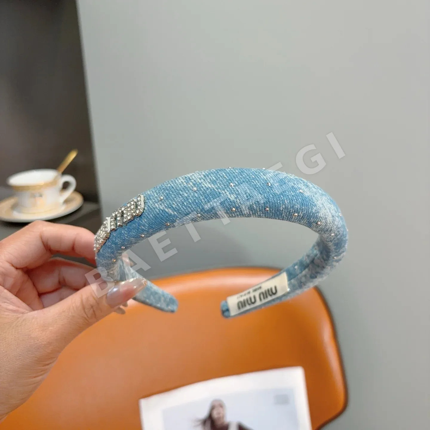 미우미우 데님 헤어밴드 상세 이미지 5