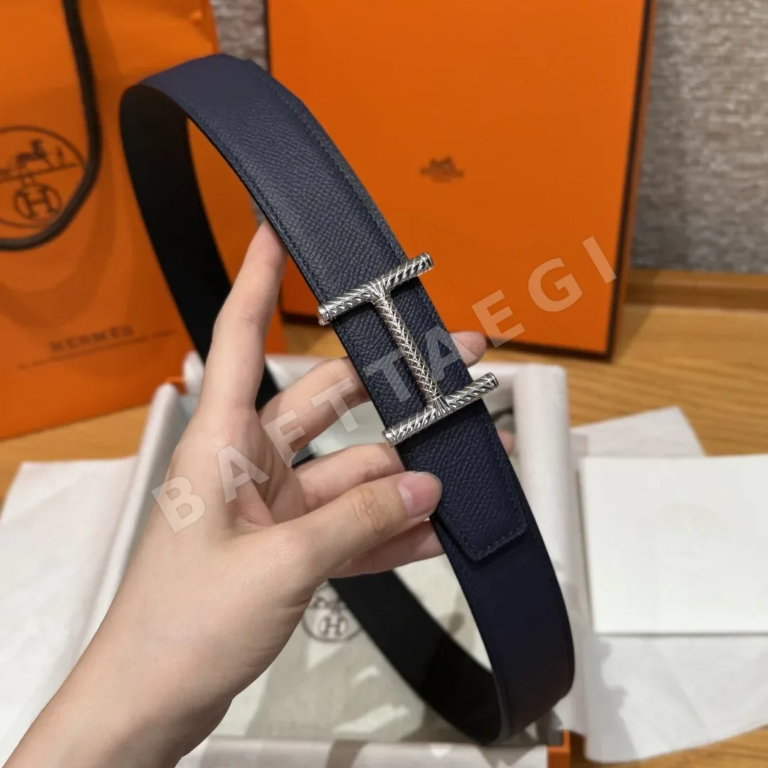 에르메스 Hisso 리버시블 앱송 가죽 벨트 상세 이미지 4