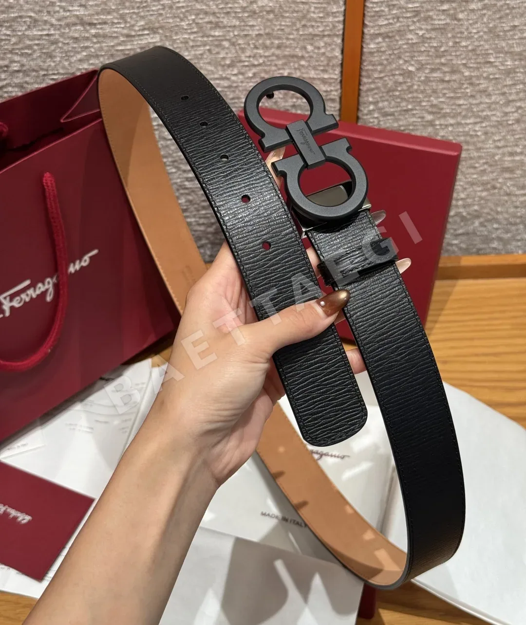 페레가모 간치니 버클 양면 조절 벨트 상세 이미지 4