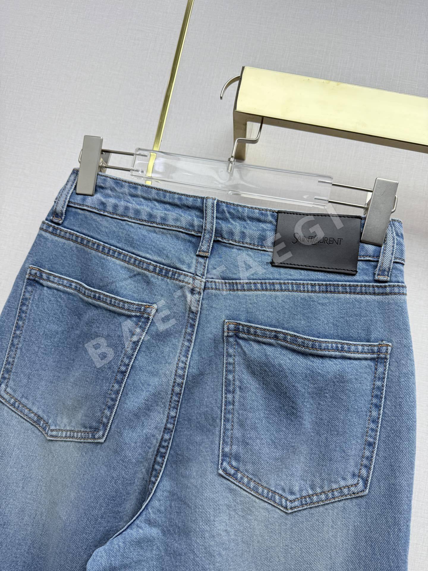 생로랑 그라데이션 워시 와이드 레그 여성 바지 상세 이미지 8