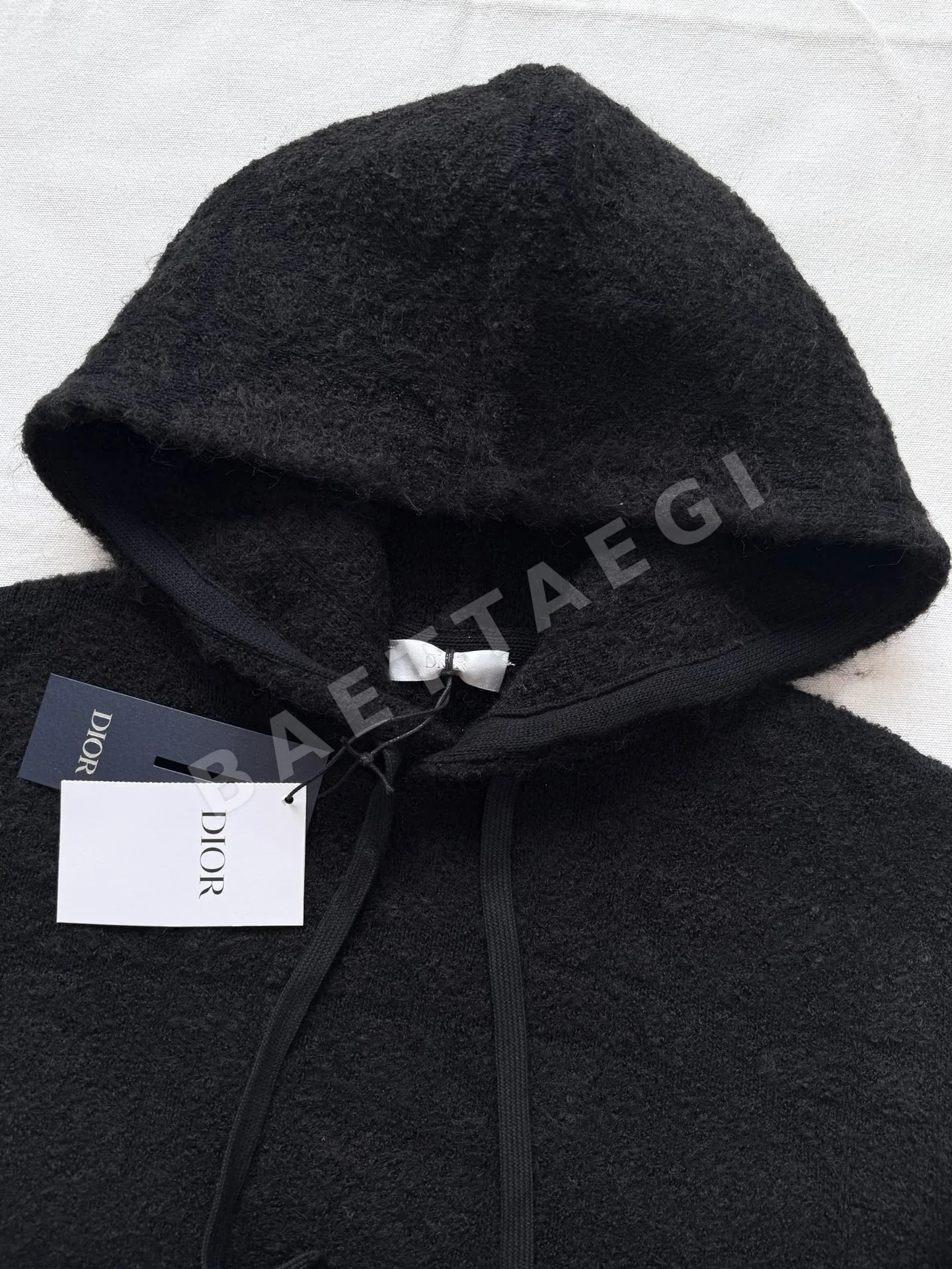 디올 체크 패턴 자카드 울 후드 스웨트셔츠 상세 이미지 5