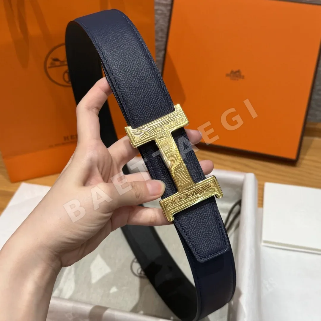 에르메스 홈 투아레그 양면 가죽 벨트 상세 이미지 4