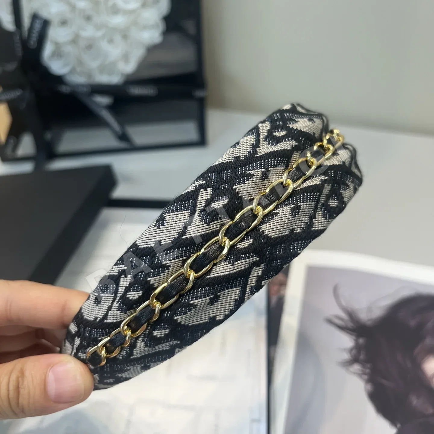 디올 CD 헤드밴드 헤어악세사리 상세 이미지 5