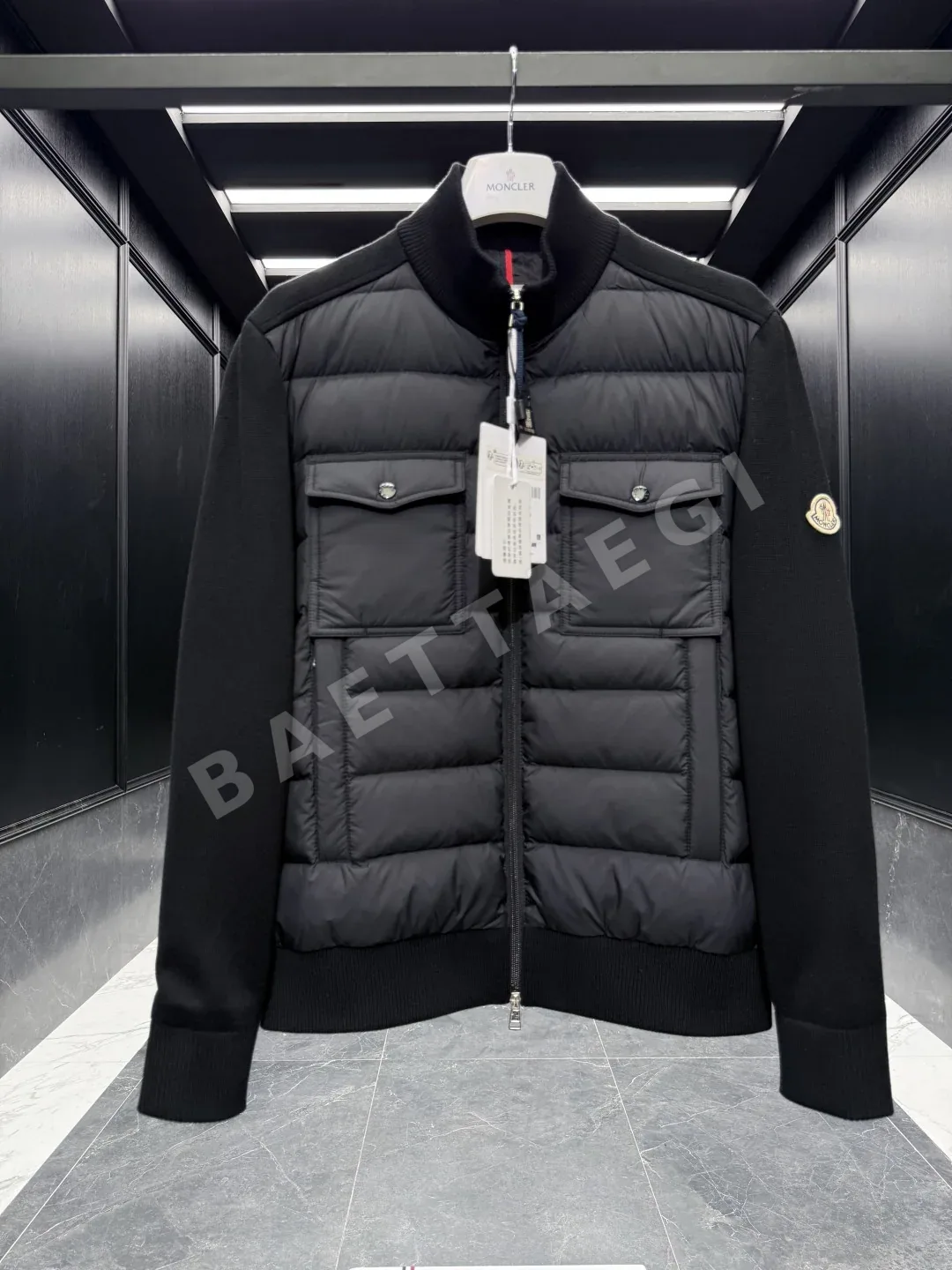 몽클레르 트리콧 울 혼방 남성용 다운 패딩 가디건 상세 이미지 4