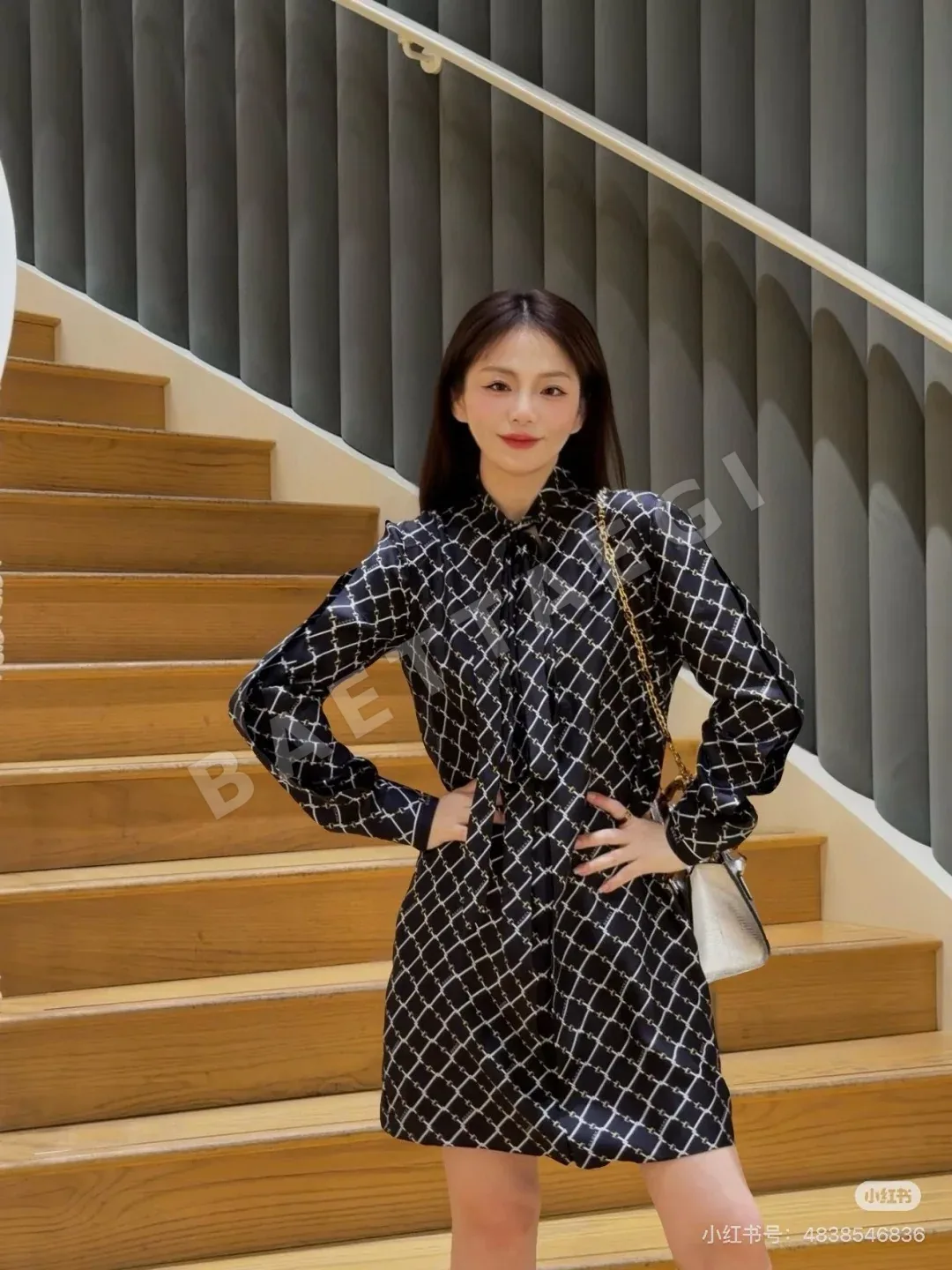 구찌 리본 미들 길이 셔츠 상세 이미지 3