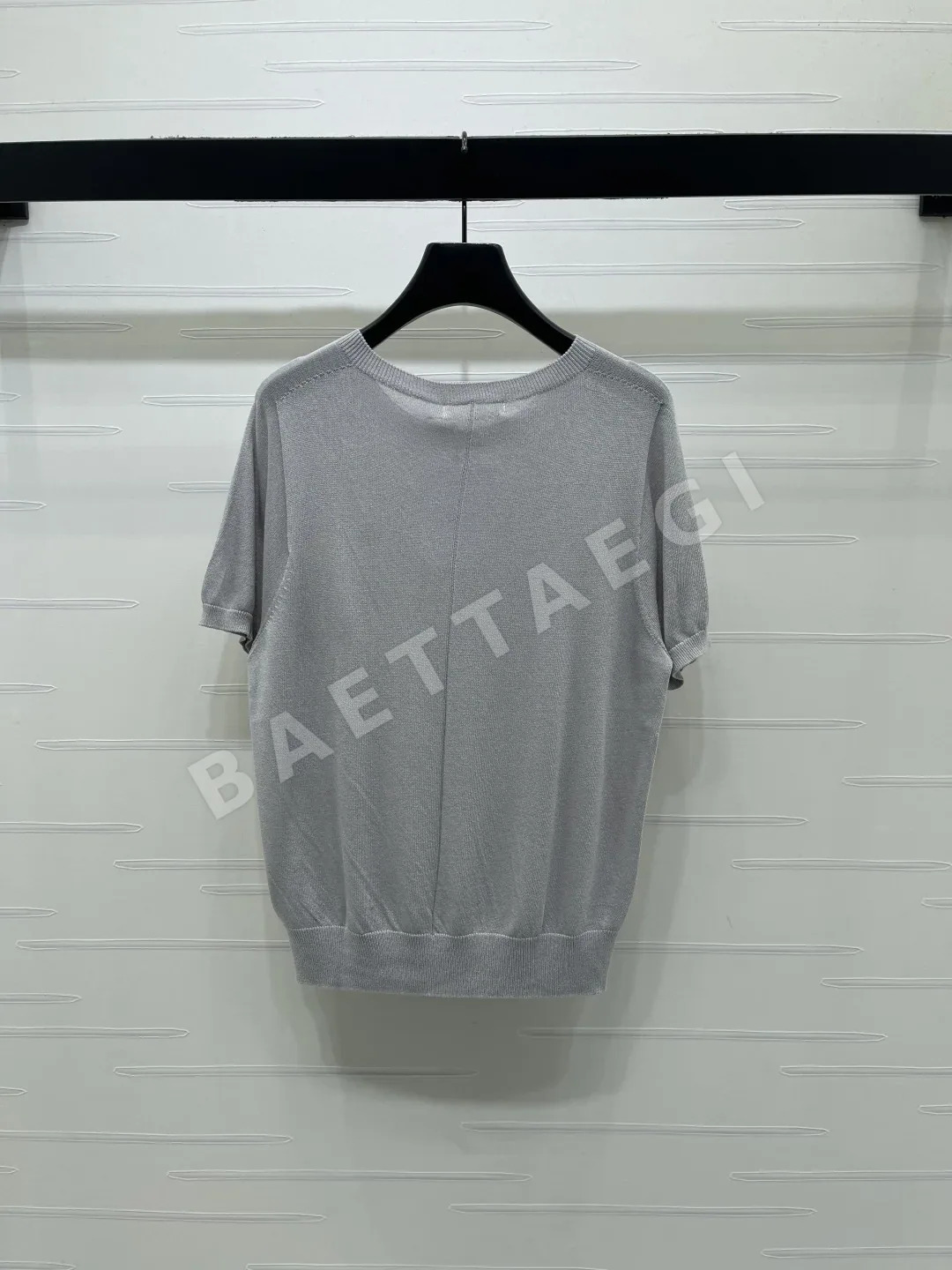 디올 네 잎 클로버 자수 크루넥 니트 반팔 탑 상세 이미지 8
