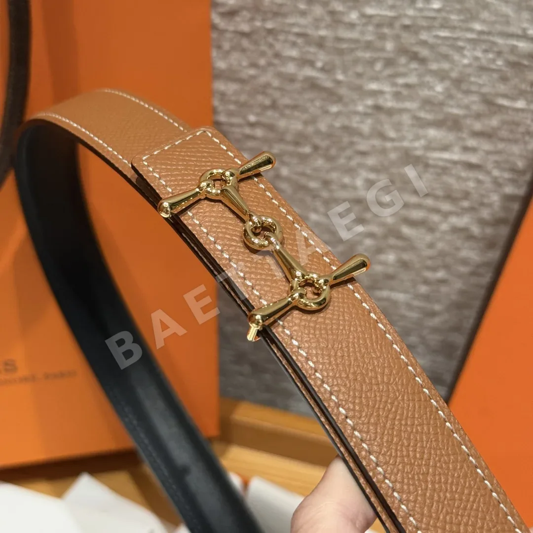 에르메스 H자형 버클 양면 스위프트 앱송 가죽 벨트 상세 이미지 4