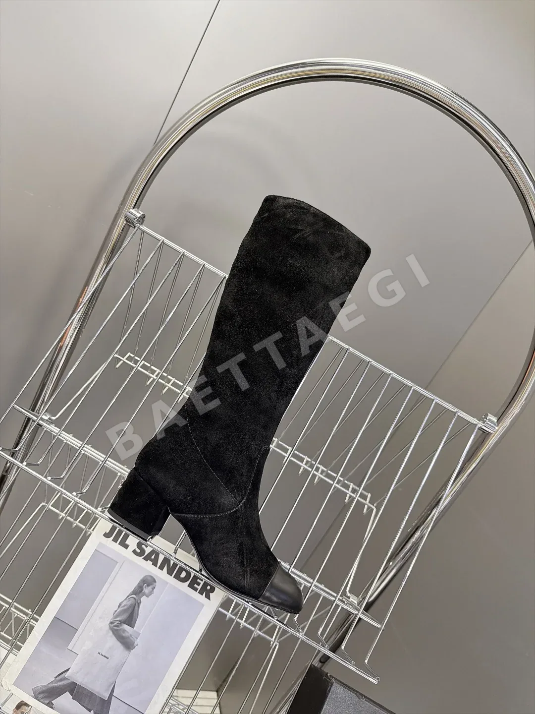 샤넬 부츠 램스킨 더블 C 진주 로고 힐 상세 이미지 5