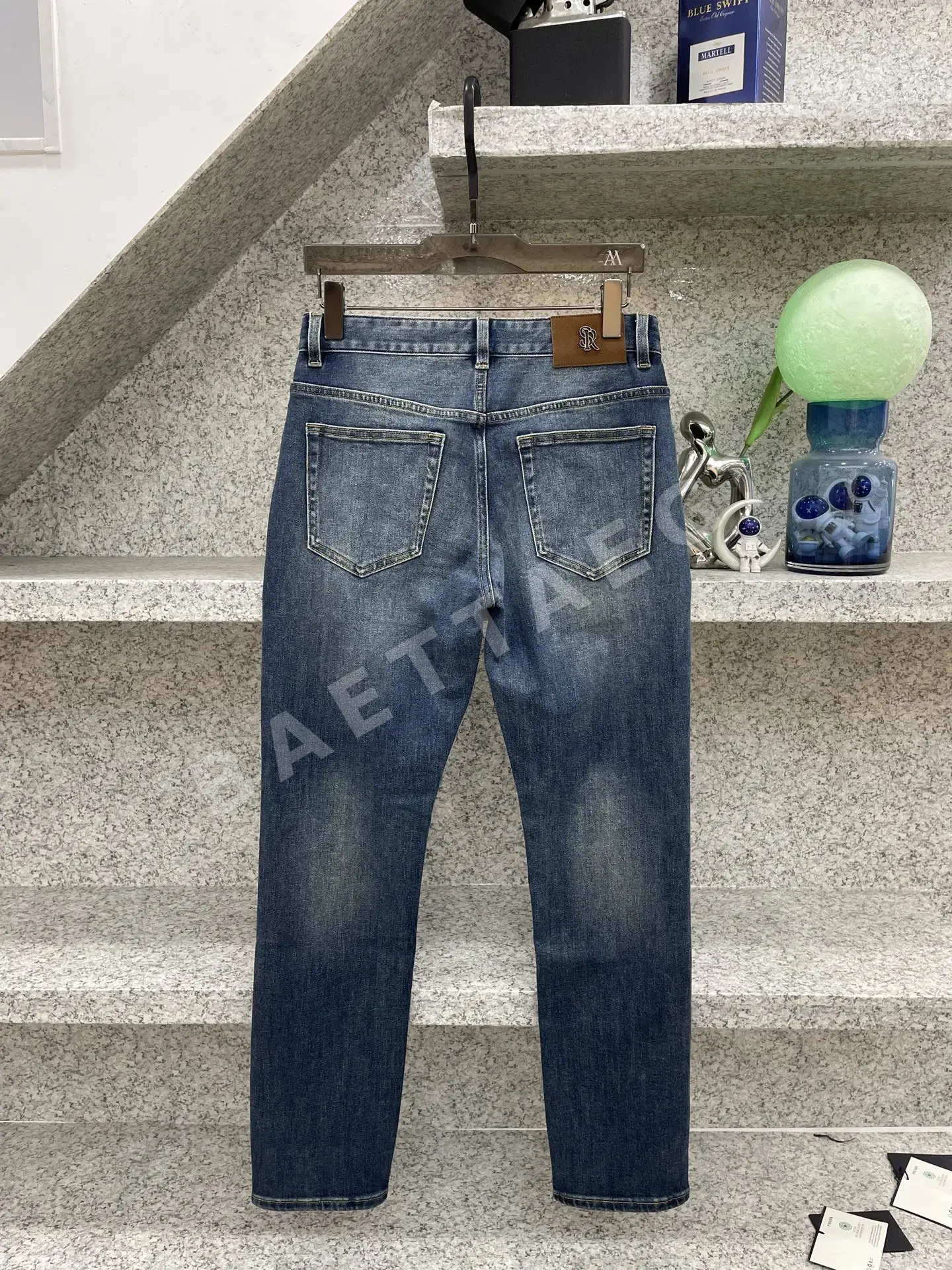 스테파노리치 클래식 자수 스트레치 슬림핏 남성 바지 상세 이미지 3