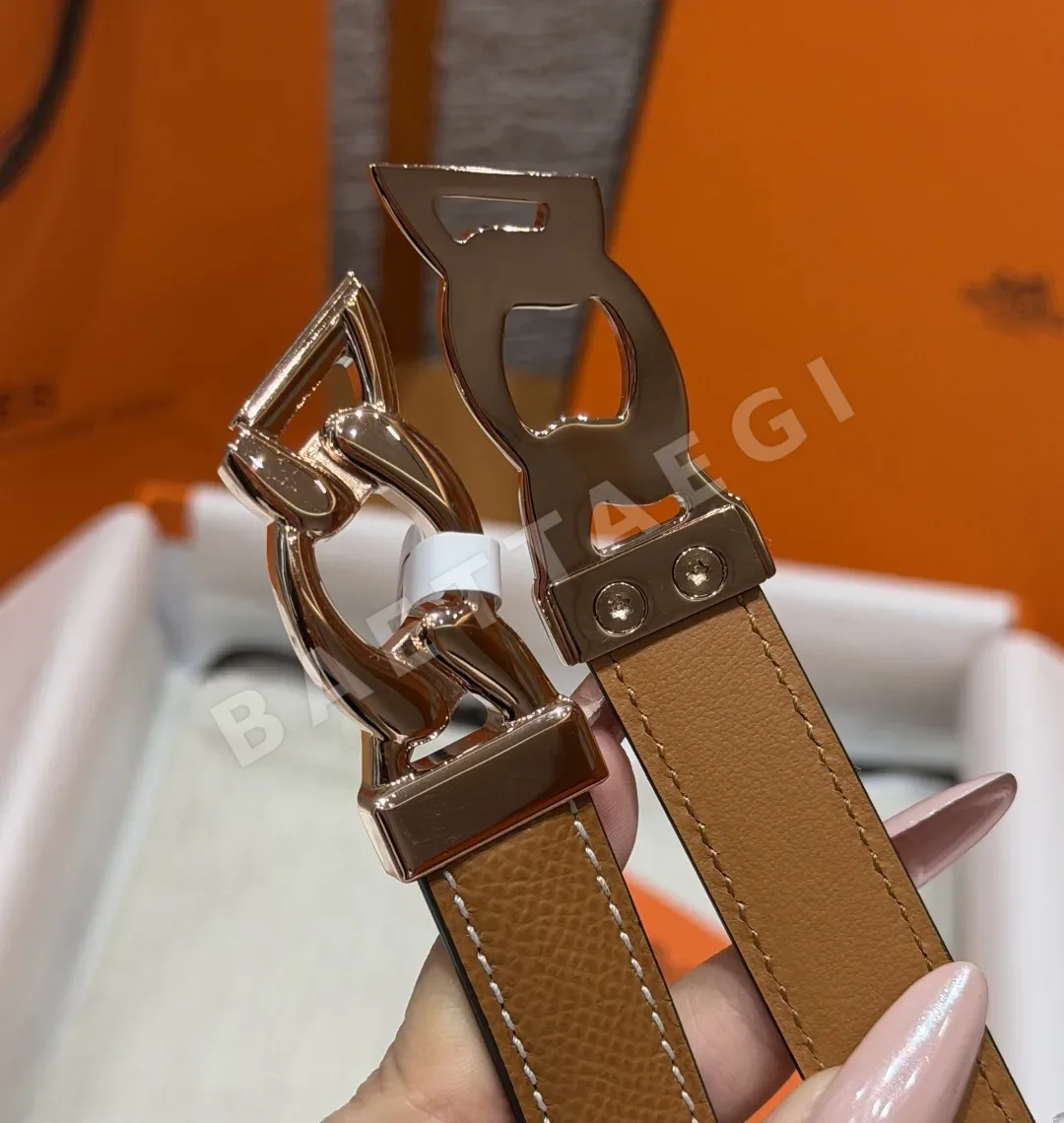 에르메스 H체인 메탈 버클 엡솜 가죽 벨트 상세 이미지 9
