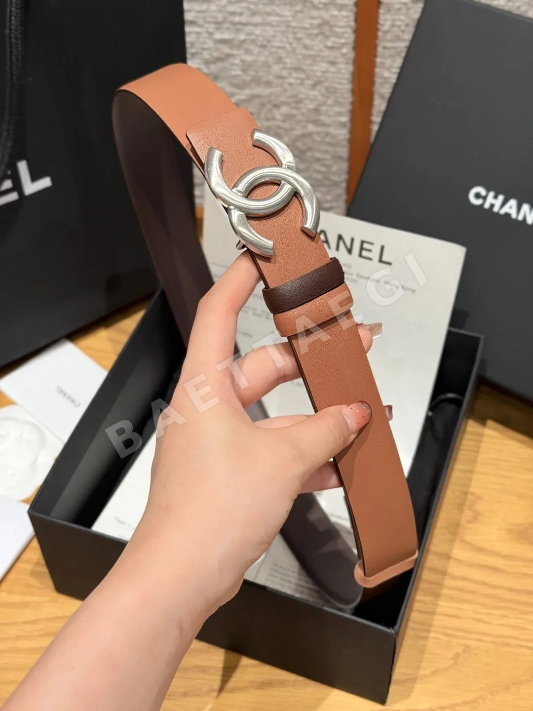 샤넬 양면 소가죽 CC 로고 벨트 상세 이미지 3