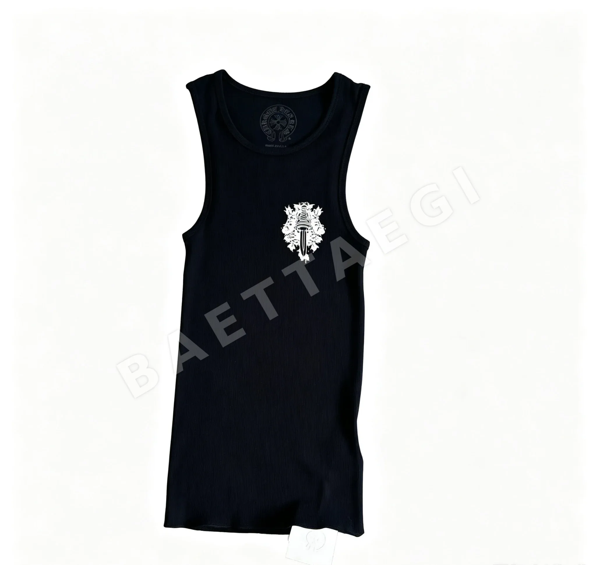 크롬하츠 가슴 검·덩굴 프린트 반팔 티셔츠 107406