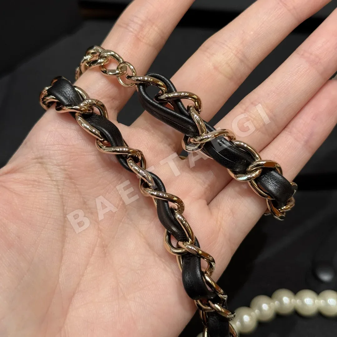 샤넬 진주 체인 가죽 벨트 상세 이미지 4