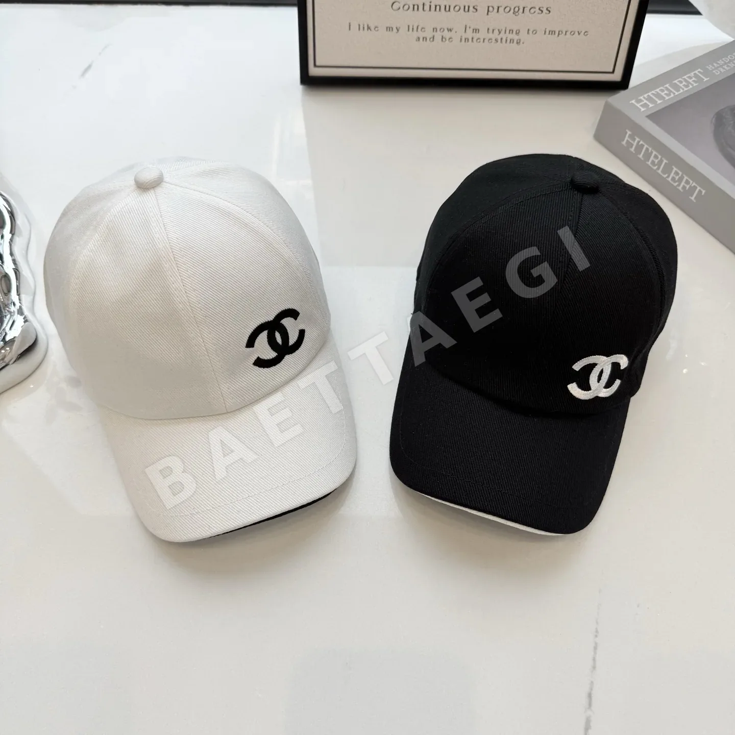 샤넬 더블 C 자수 트윌 야구모자 82915