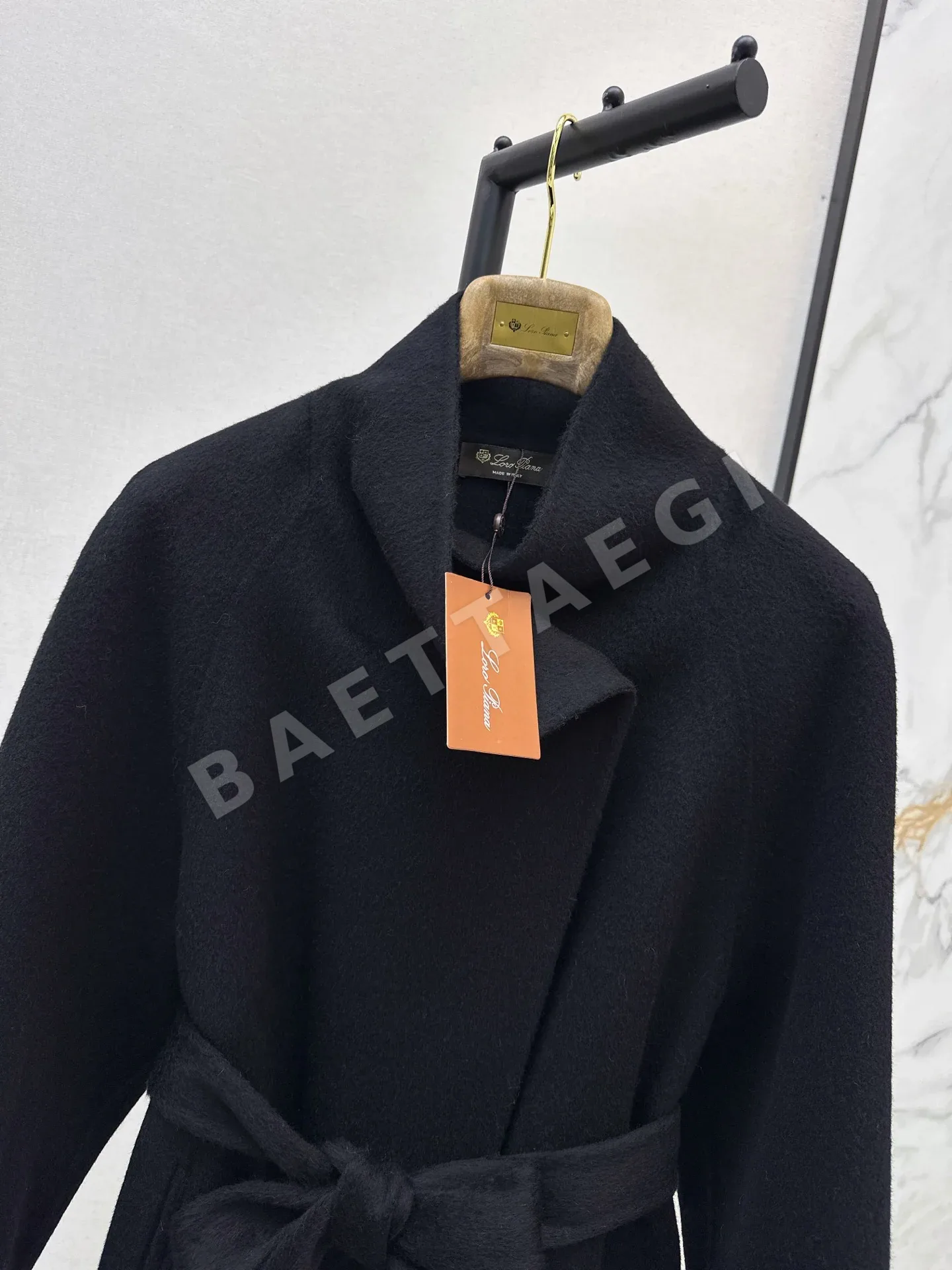 로로피아나 스탠드카라 울 양면 롱 코트 자켓 상세 이미지 4