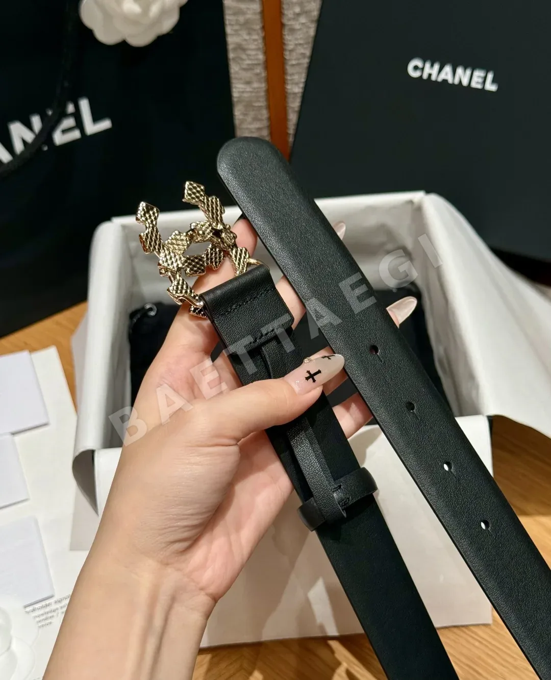 샤넬 클래식 더블 C 가죽 벨트 상세 이미지 6