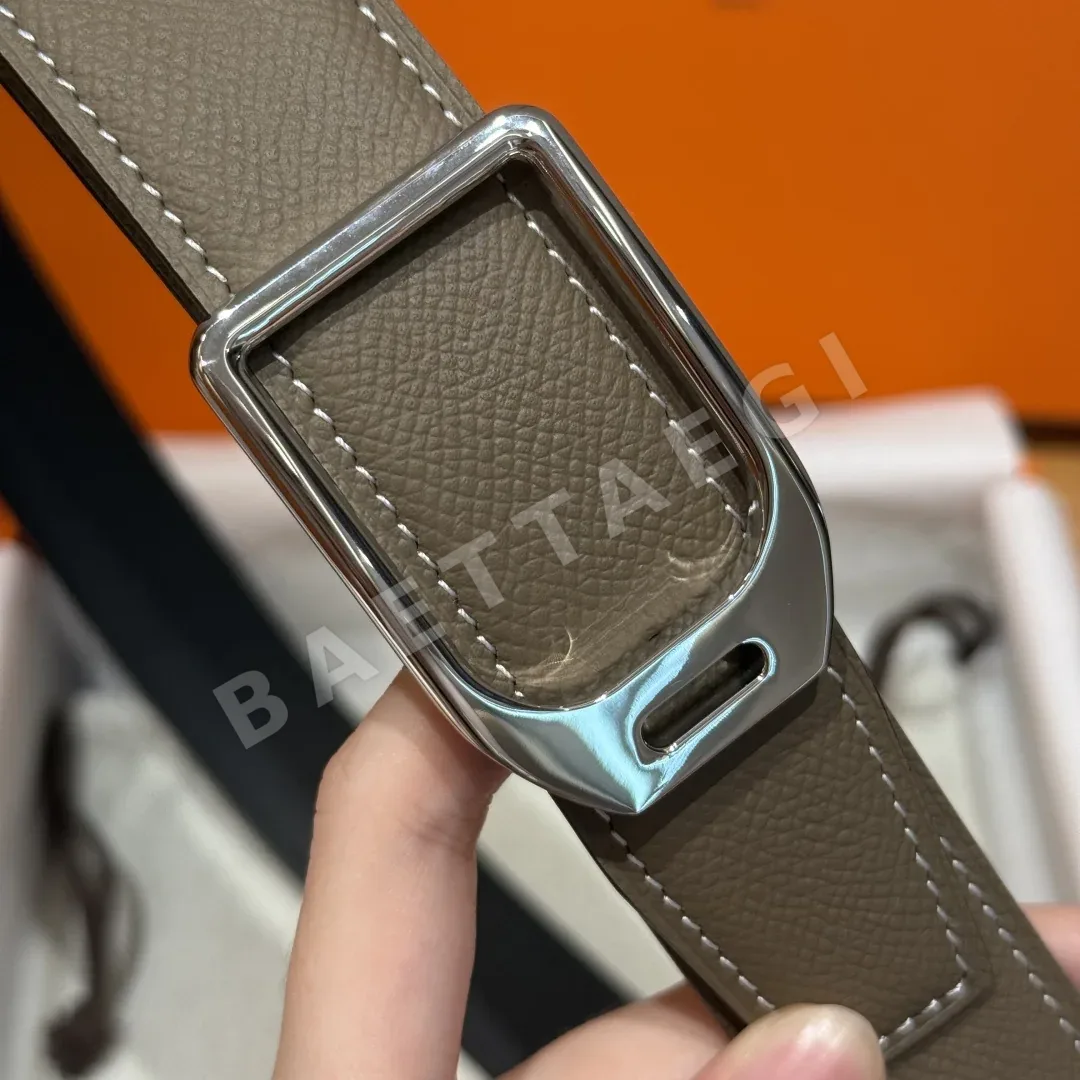 에르메스 조키 도금 메탈 버클 앱송 가죽 벨트 상세 이미지 5