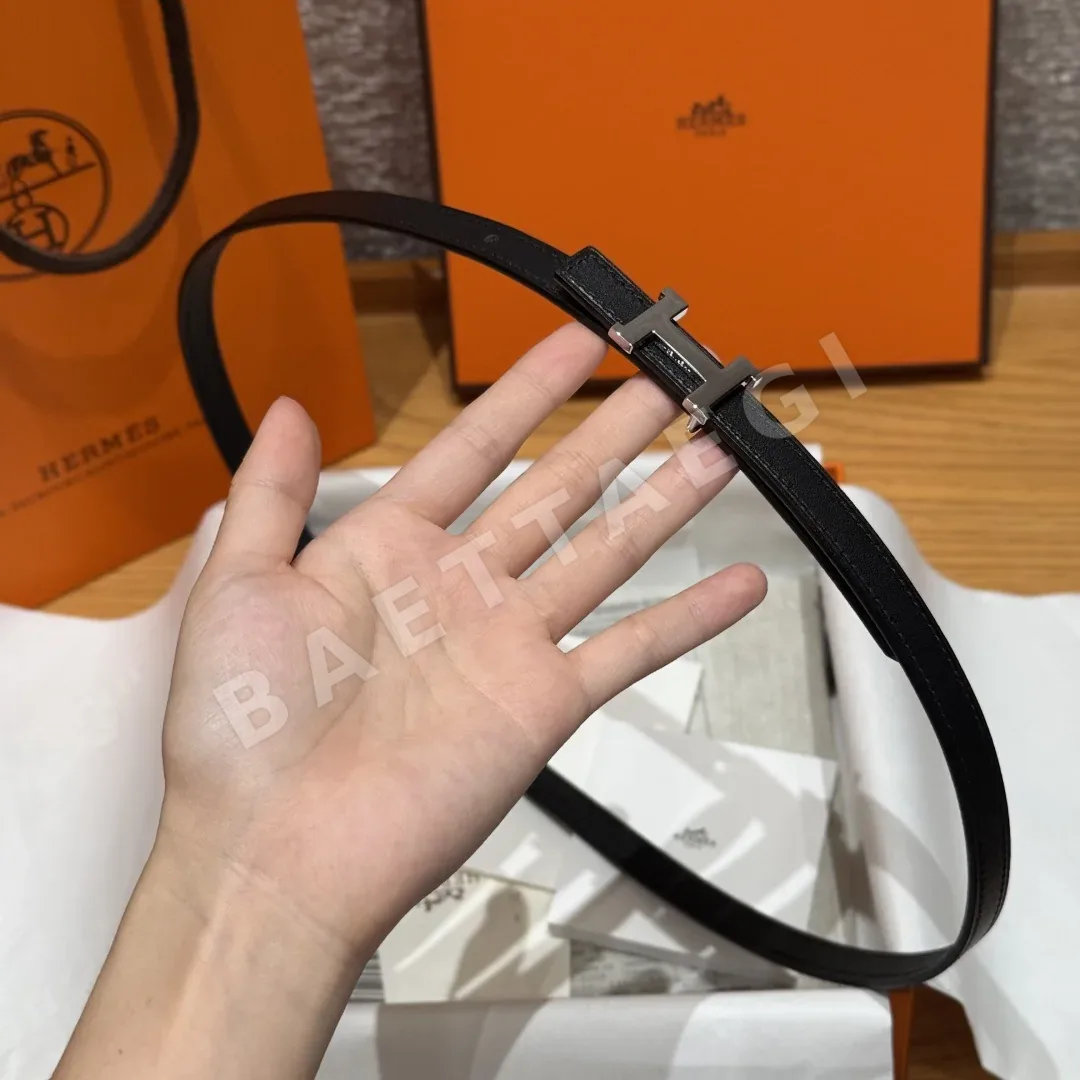 에르메스 미니 H 버클 양면 가죽 벨트 상세 이미지 3
