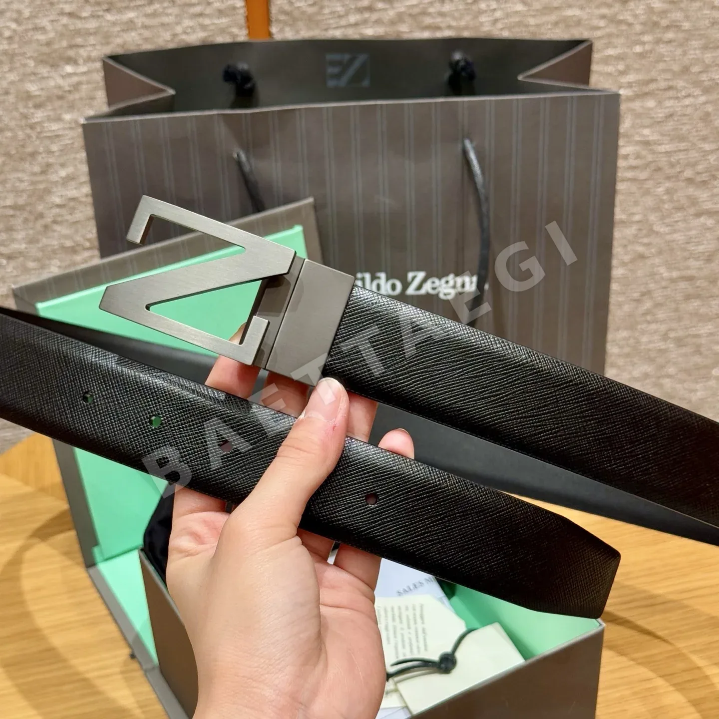제냐 양면 가죽 남성 벨트 상세 이미지 6