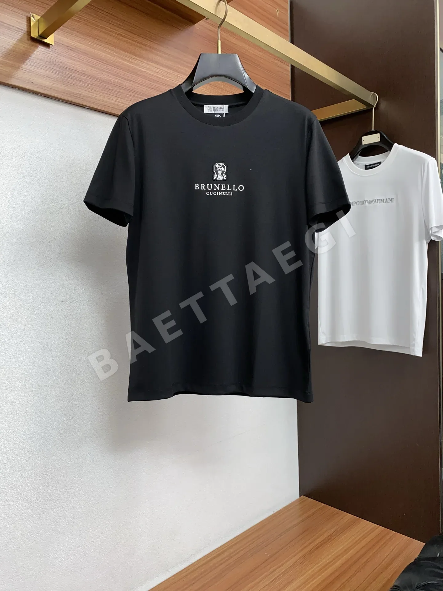 브루넬로쿠치넬리 남성 머서라이즈드 코튼 반팔 티셔츠 47947