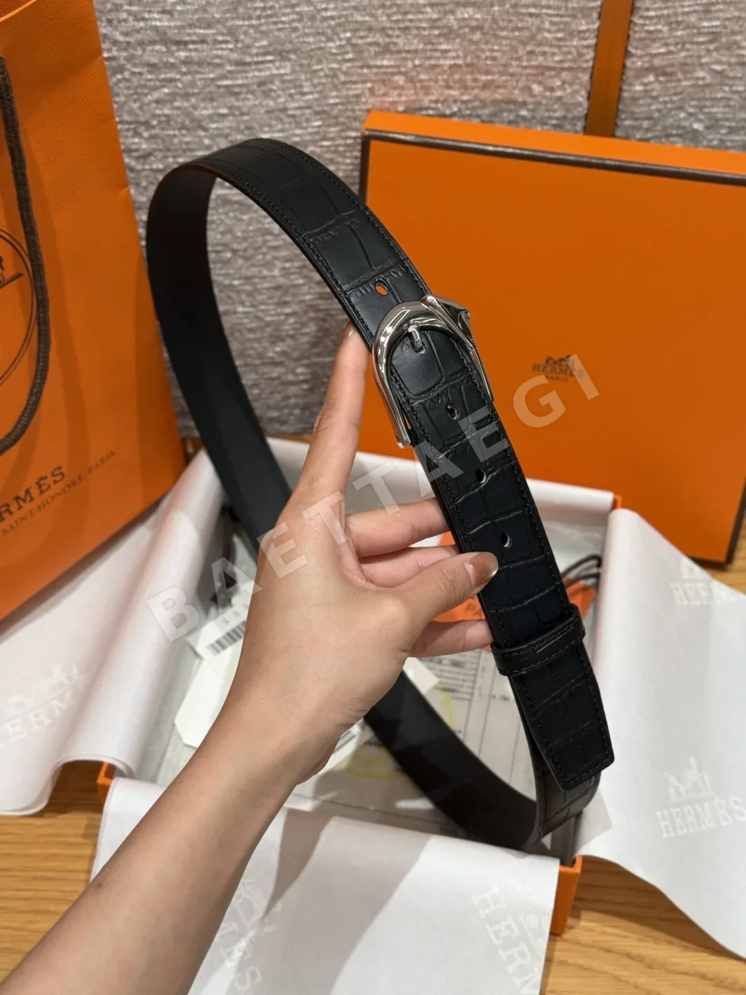 에르메스 스위프트 가죽 양면 벨트 상세 이미지 3