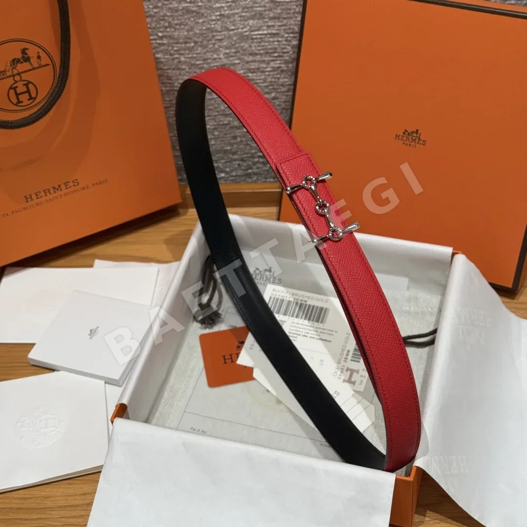 에르메스 팔라듐 버클 스위프트 가죽 양면 벨트 상세 이미지 3