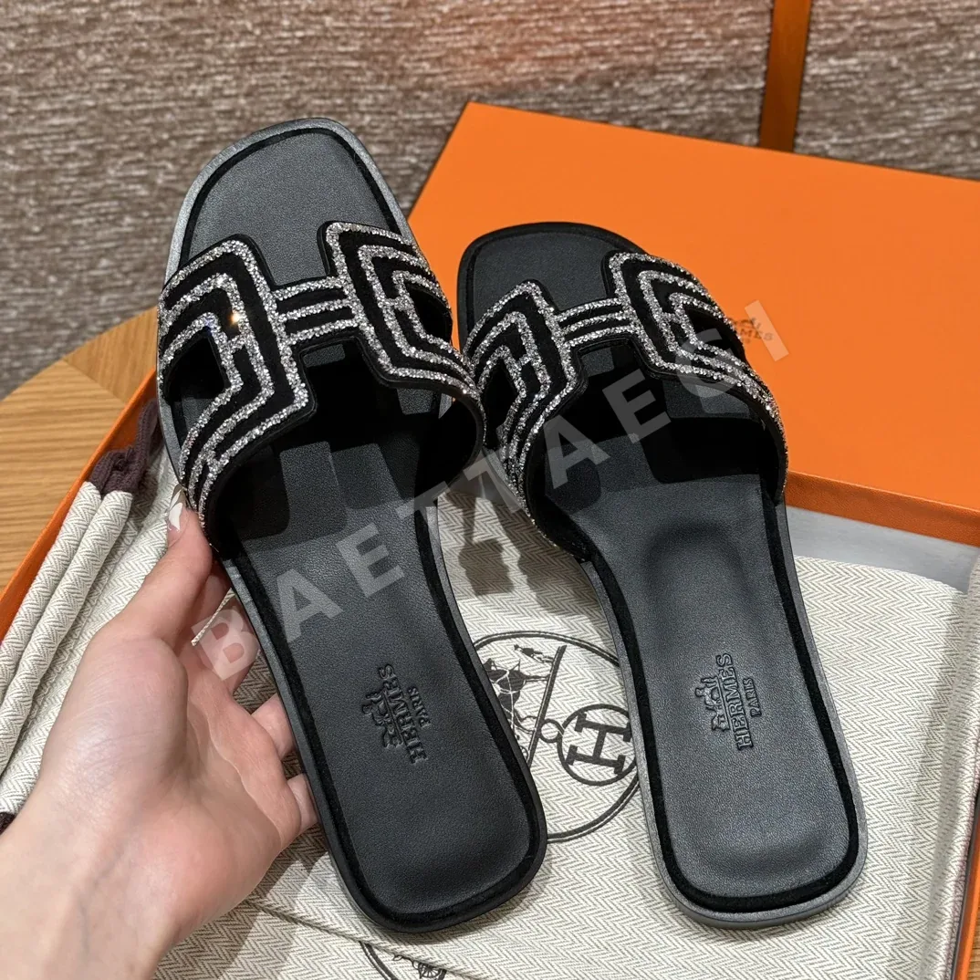 에르메스 오란 스웨이드 여성 슬리퍼 상세 이미지 5