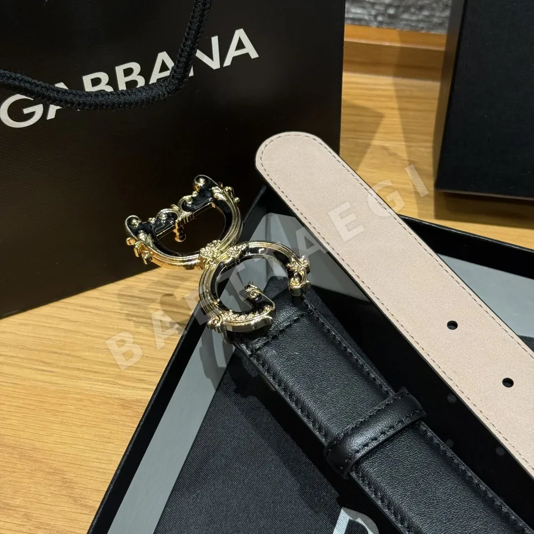 돌체앤가바나 DG 로고 레더 벨트 상세 이미지 5