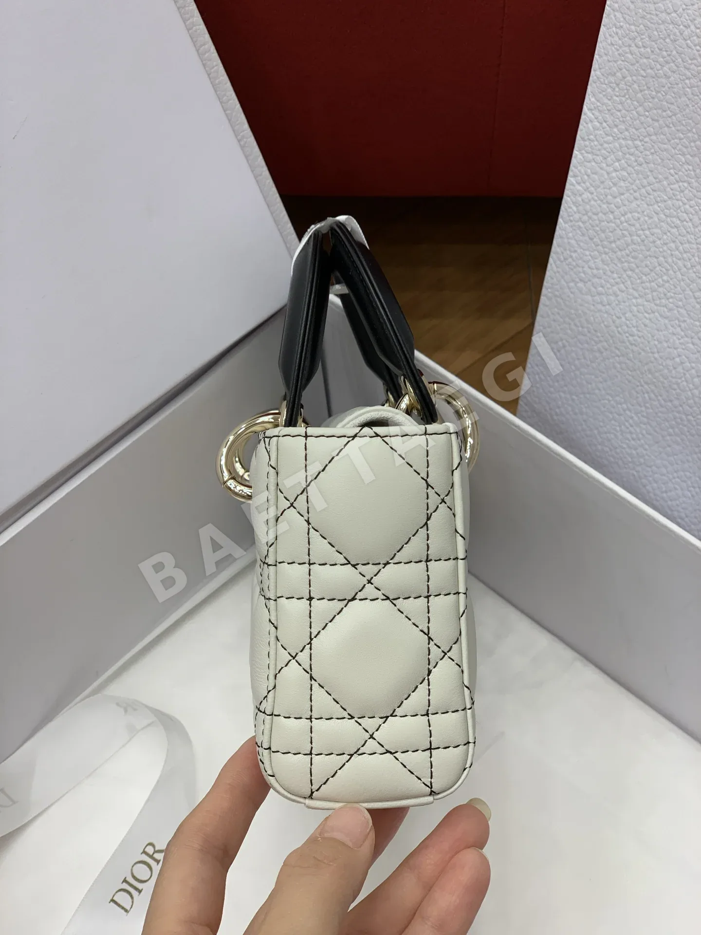 디올 레이디 투톤 미니 가방 상세 이미지 5