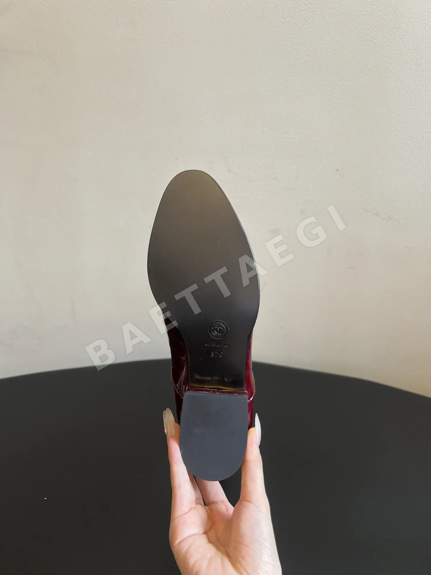 샤넬 부츠 가죽 메탈로고 굽장식 상세 이미지 5