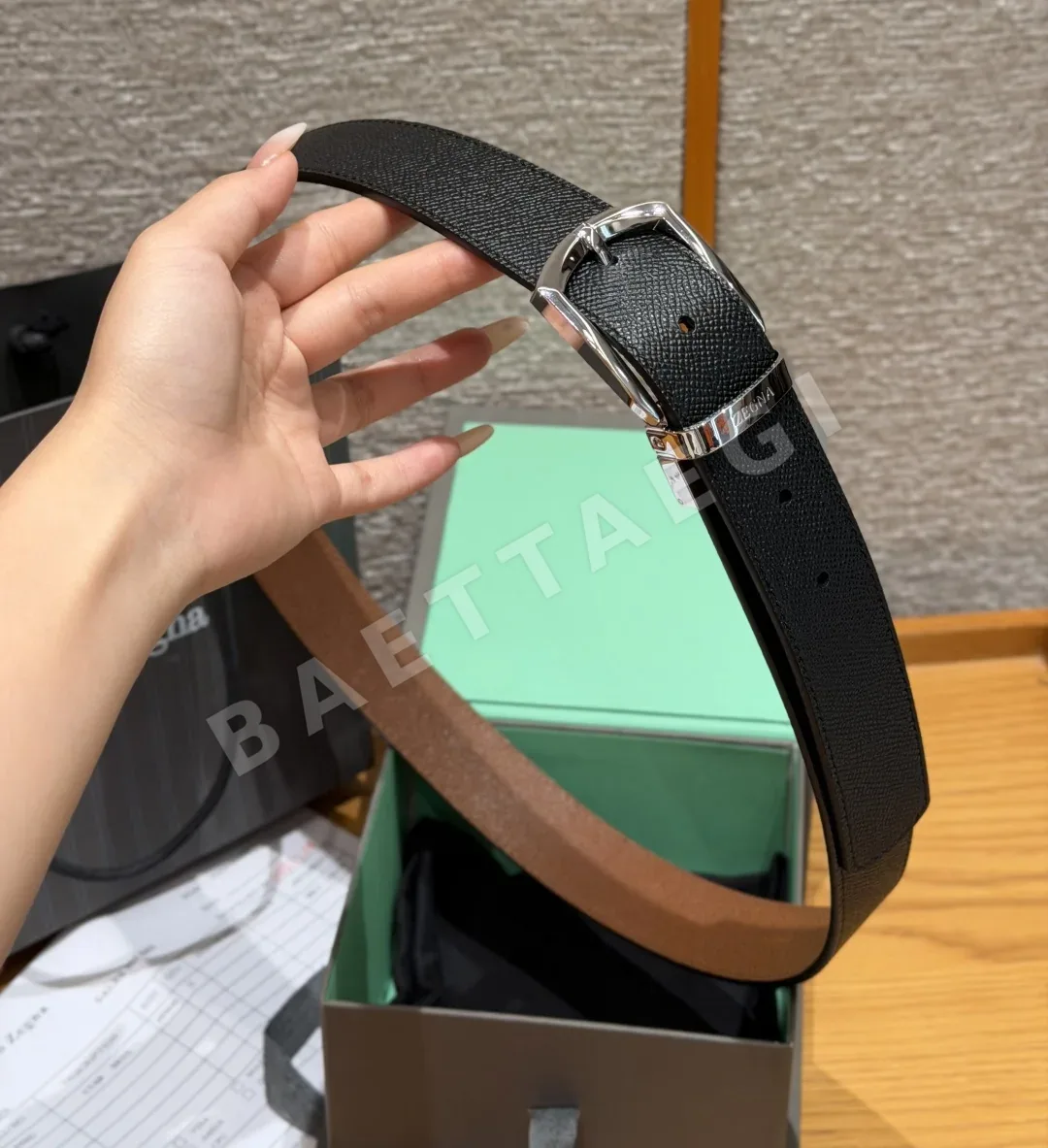 제냐 리버시블 가죽 남성 벨트 35MM 상세 이미지 2
