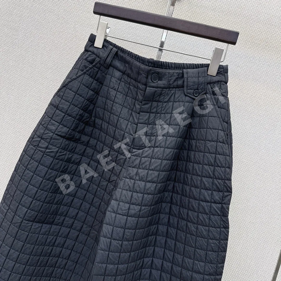 브루넬로쿠치넬리 체크 퀼팅 크롭트 코튼 바지 상세 이미지 2