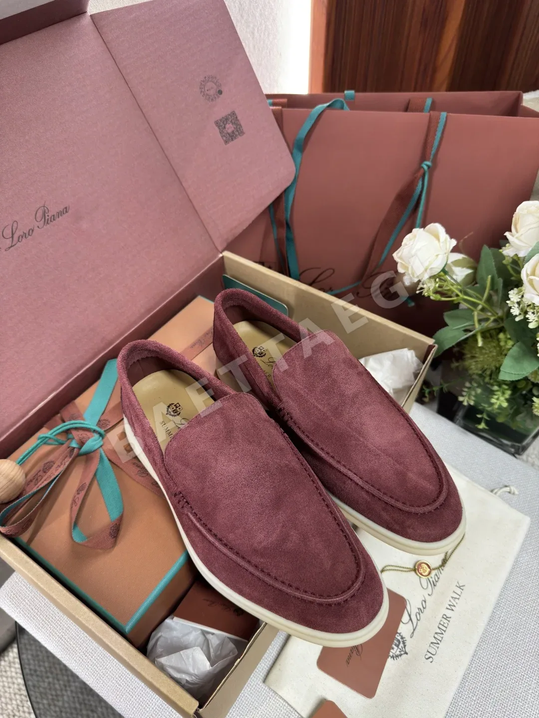 로로피아나 남성용 화이트 로퍼 93581