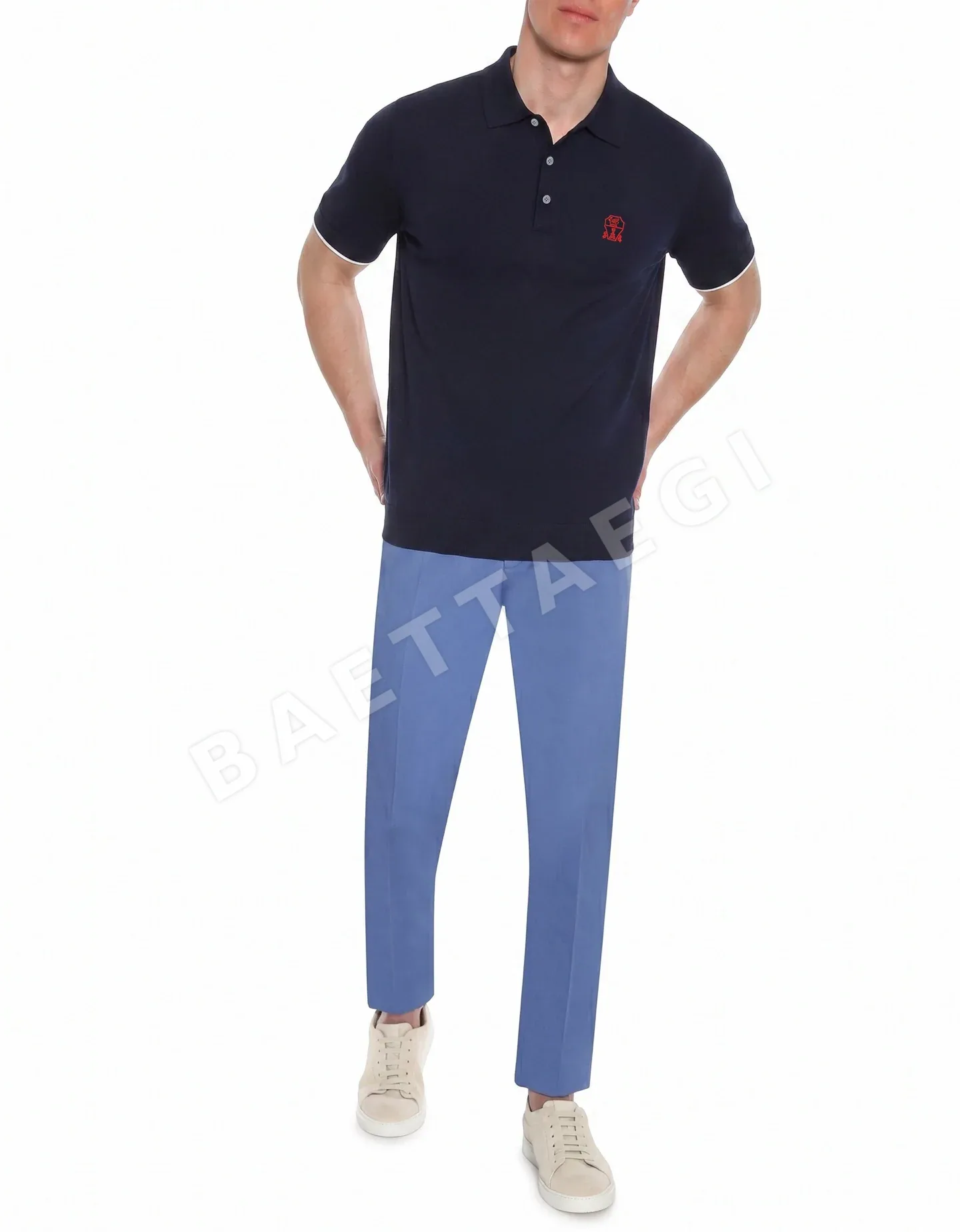 브루넬로쿠치넬리 실크 혼방 남성 반팔 티셔츠 상세 이미지 2