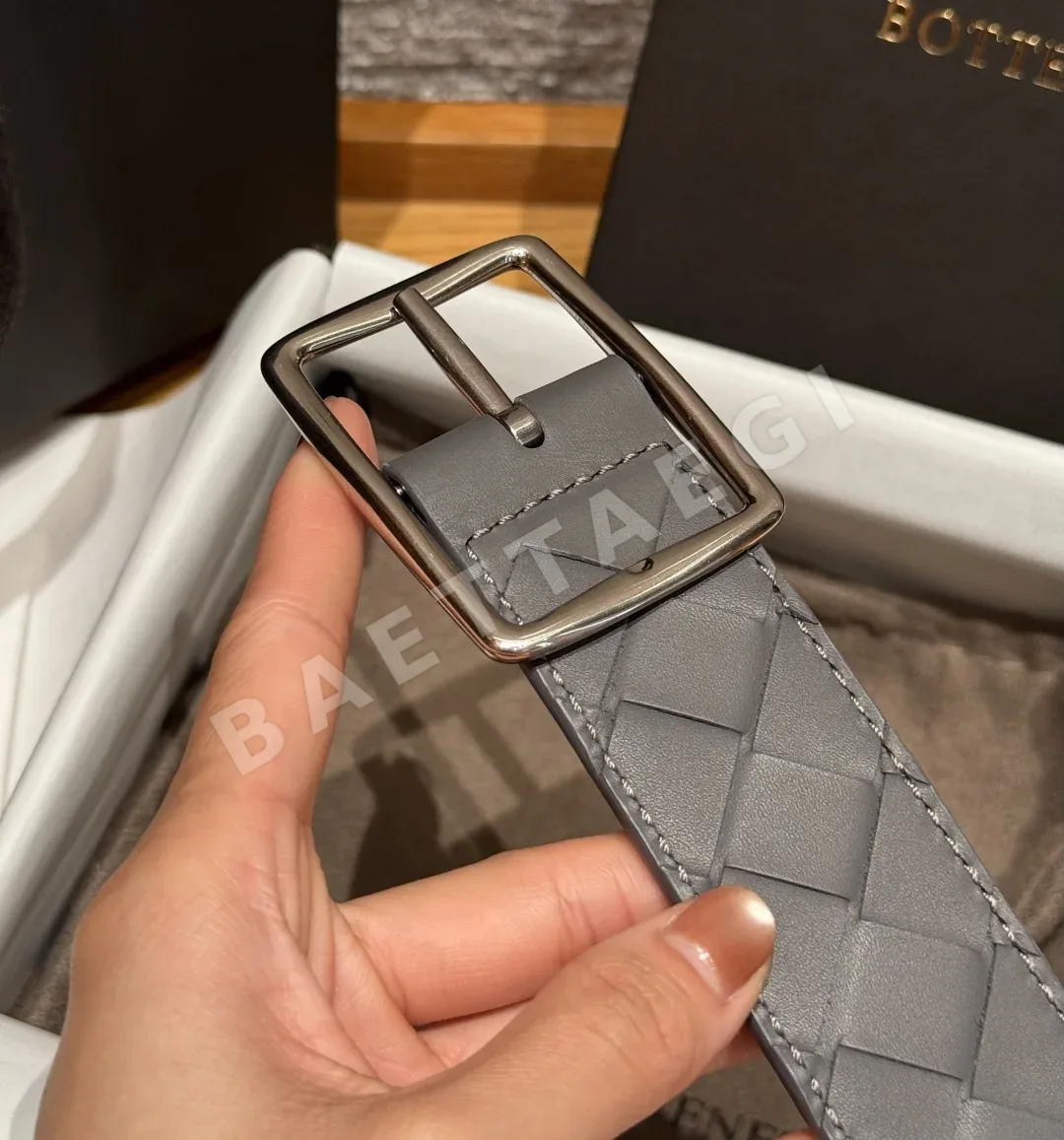 보테가베네타 인트레치아토 남성 가죽 벨트 40mm 상세 이미지 7